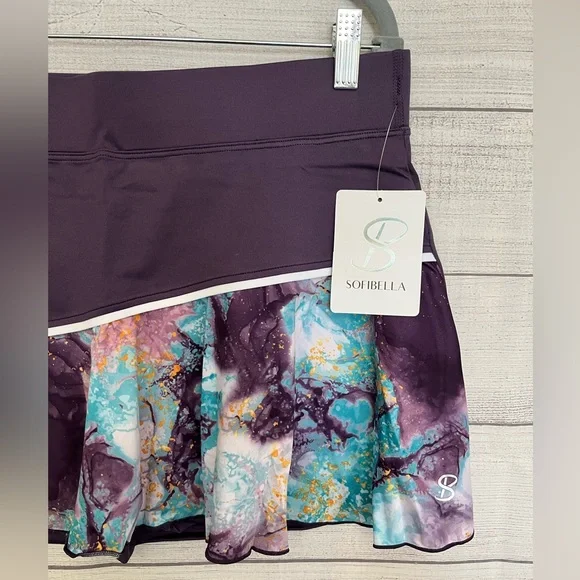 SOFIBELLA | NWT UPF 50 Asymmetrical Print Accent Skort - Picture 4 of 8